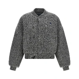 Gray Wool Bomber