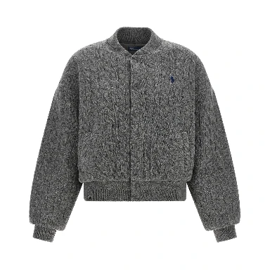 Gray Wool Bomber