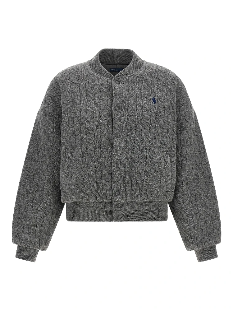 Gray Wool Bomber