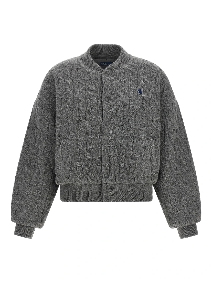 Gray Wool Bomber