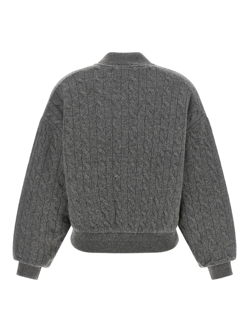 Gray Wool Bomber