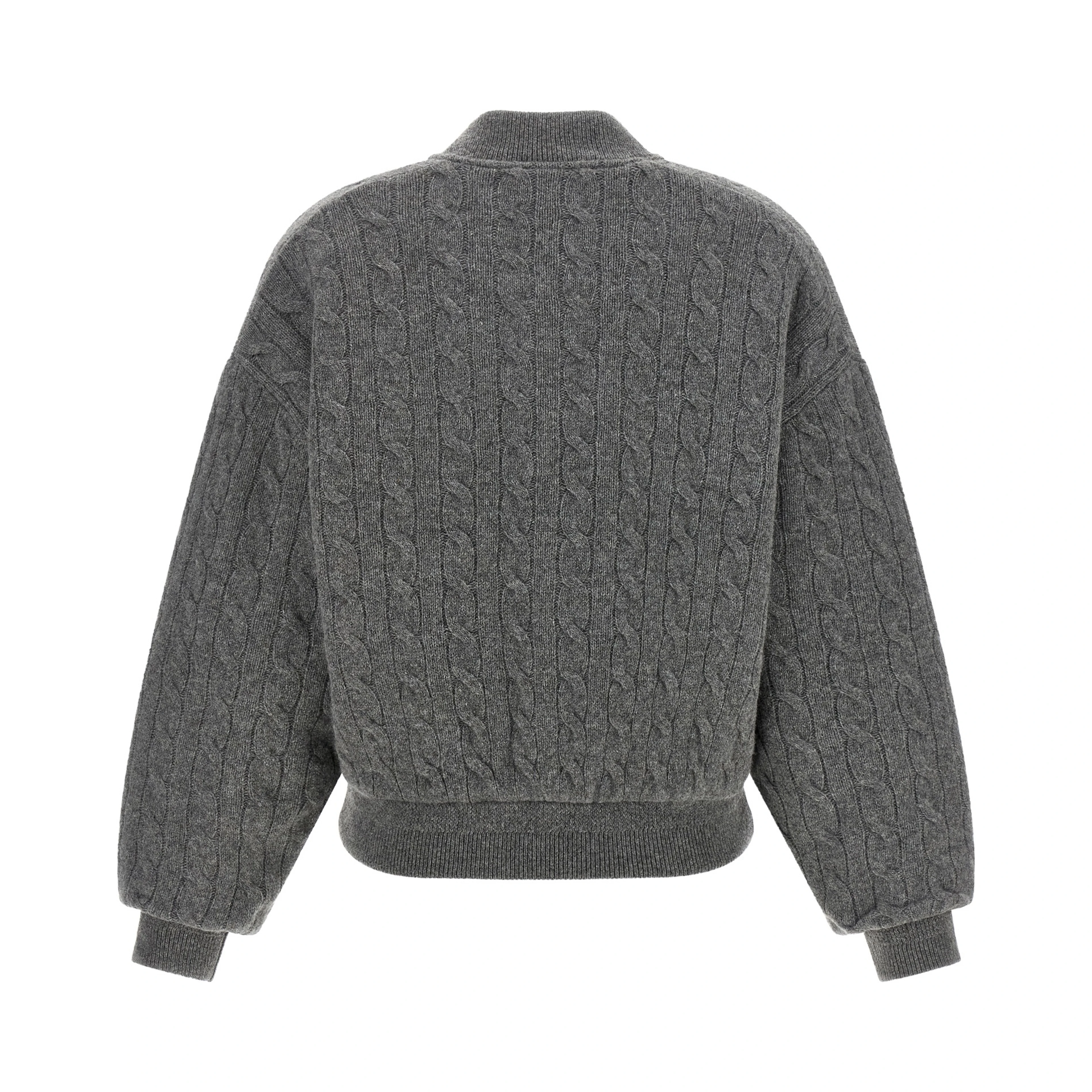 Gray Wool Bomber