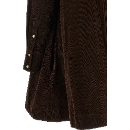 Brown Cotton Short Dress