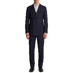 Blue virgin wool double-breasted Vesuvio suit