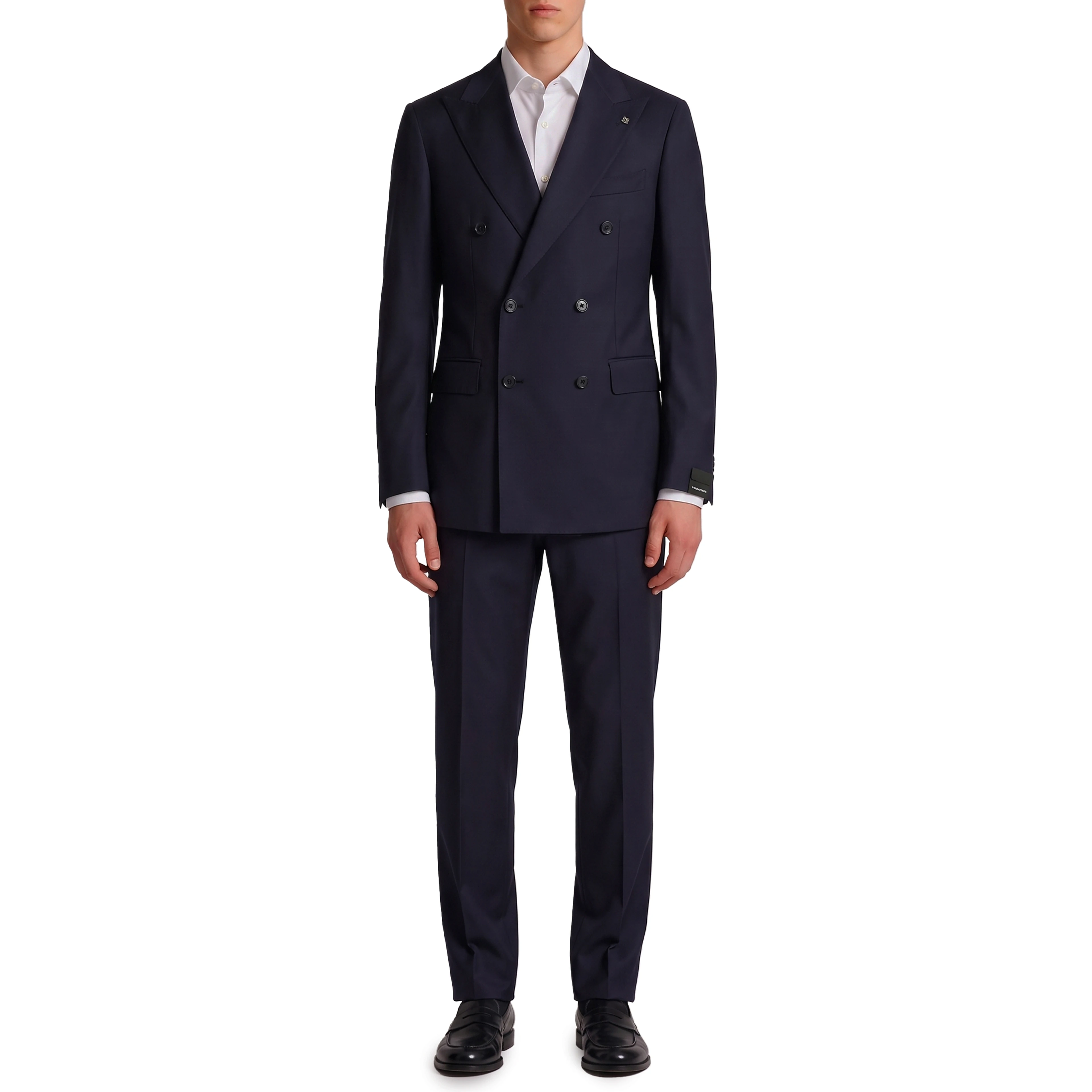 Blue virgin wool double-breasted Vesuvio suit