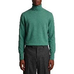 Zephir green cashmere turtleneck