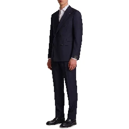Blue virgin wool double-breasted Vesuvio suit