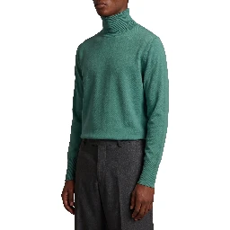 Zephir green cashmere turtleneck