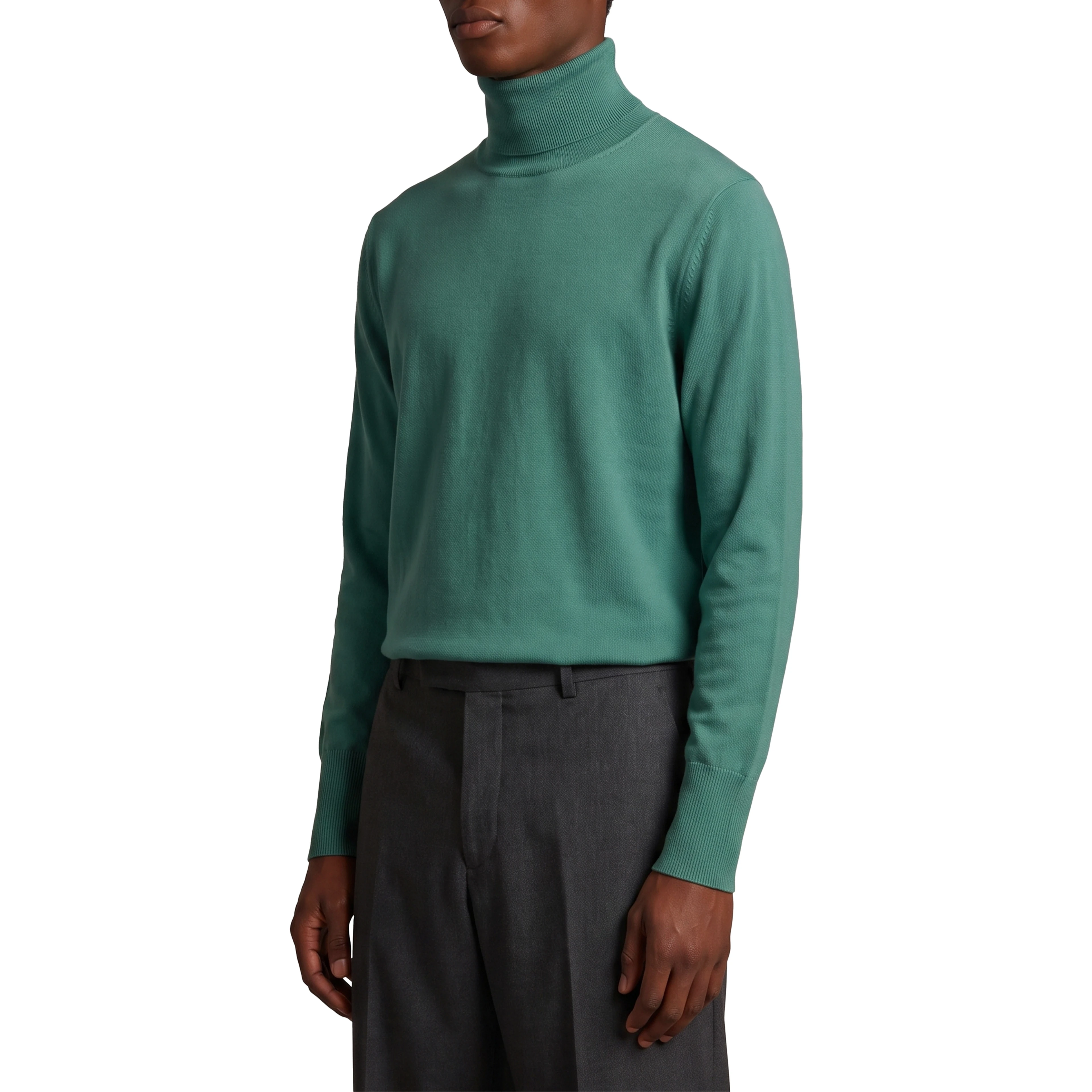Zephir green cashmere turtleneck