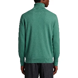 Zephir green cashmere turtleneck