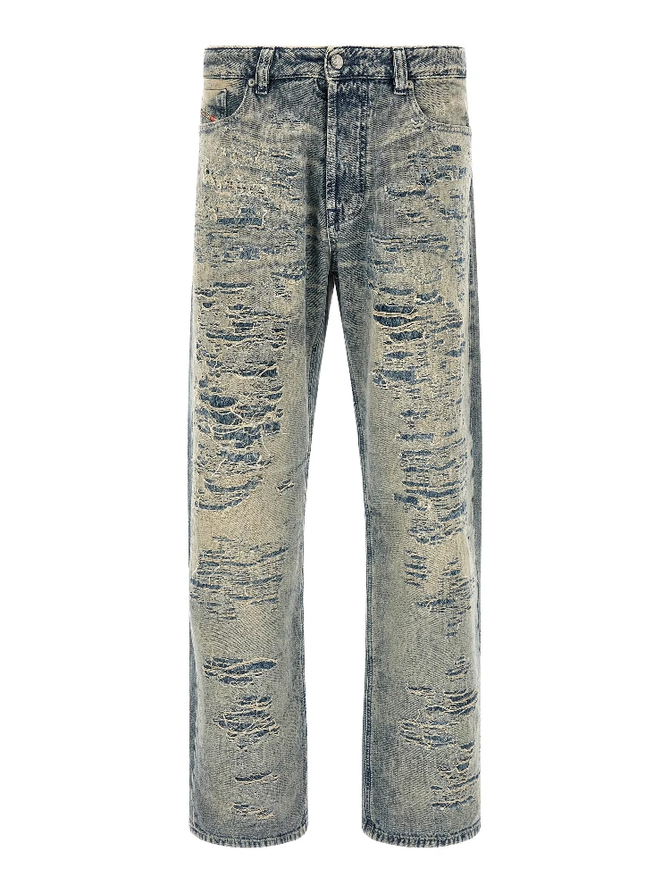 Blue Cotton Relaxed Fit Jeans