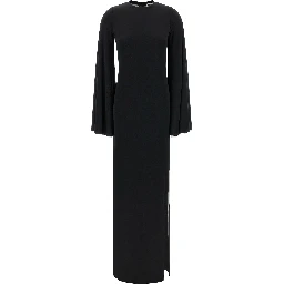 Black Polyester Long Dress