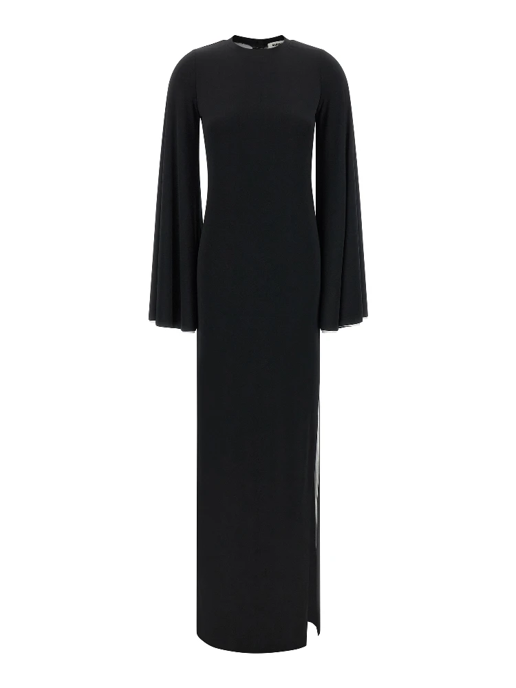 Black Polyester Long Dress