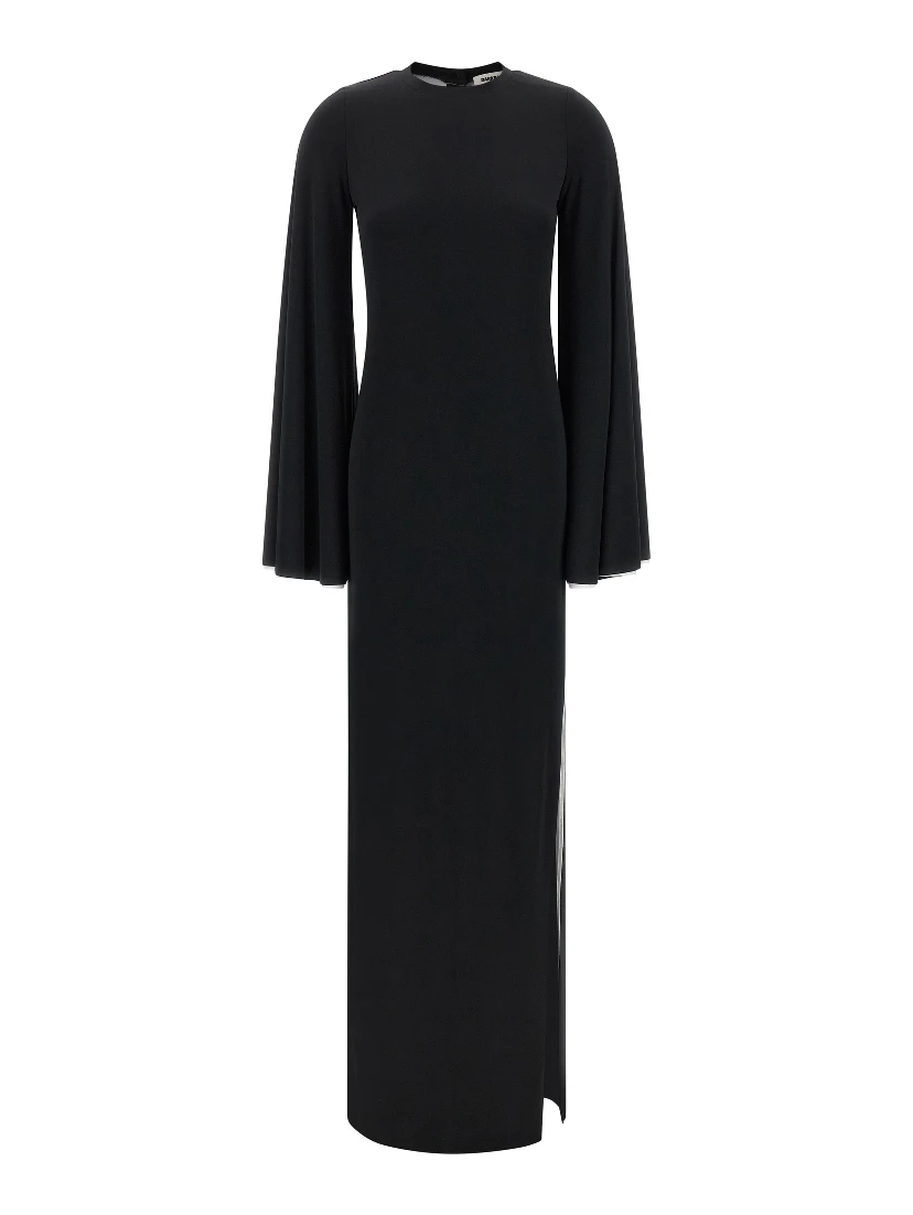 Black Polyester Long Dress