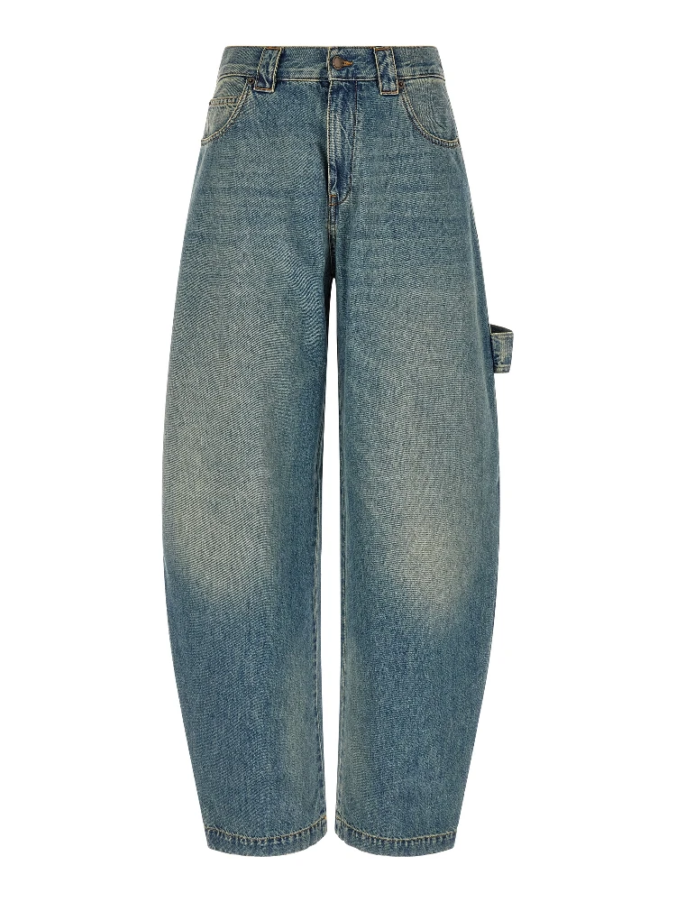 Blue Cotton Relaxed Fit Jeans