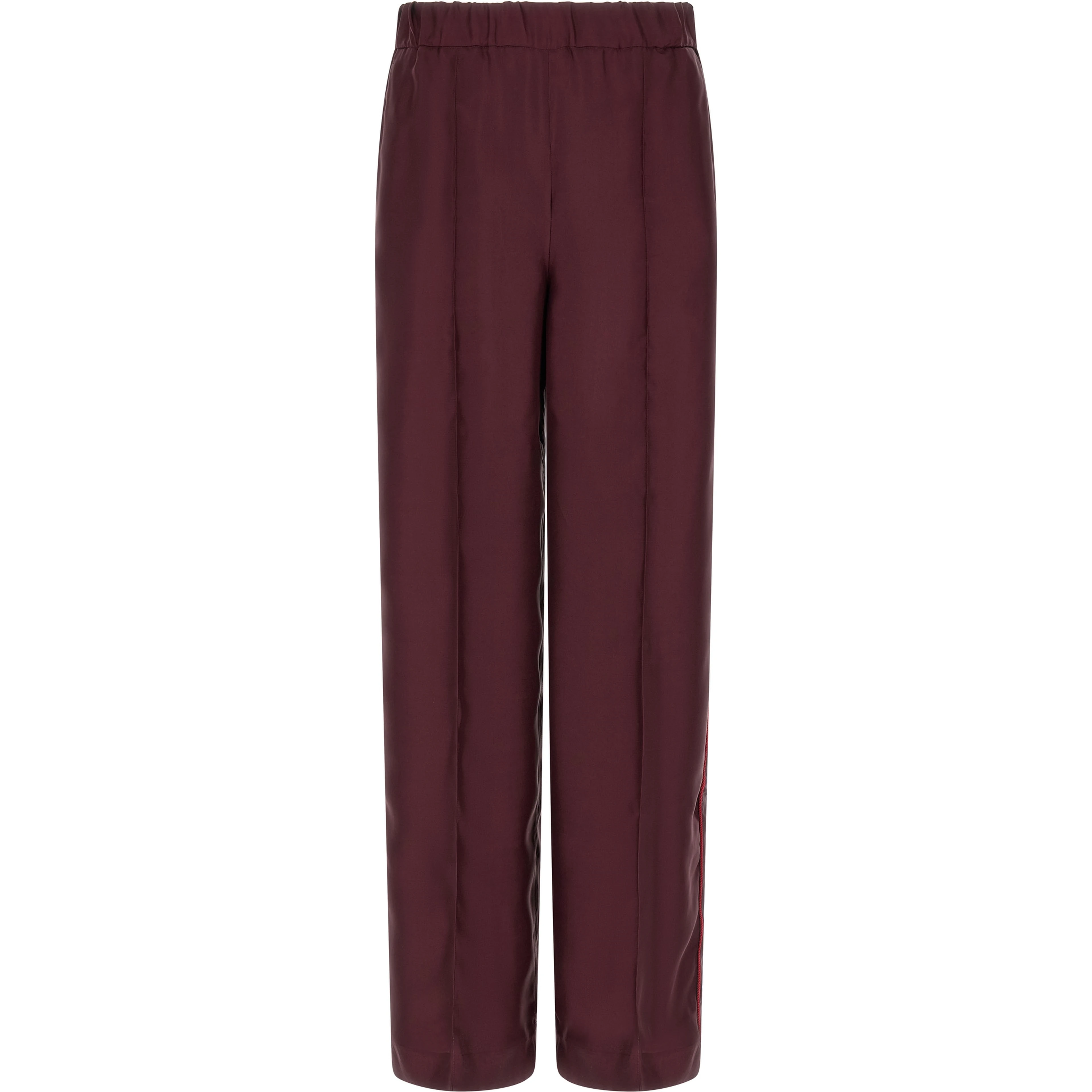 Bordeaux Silk Casual Pants