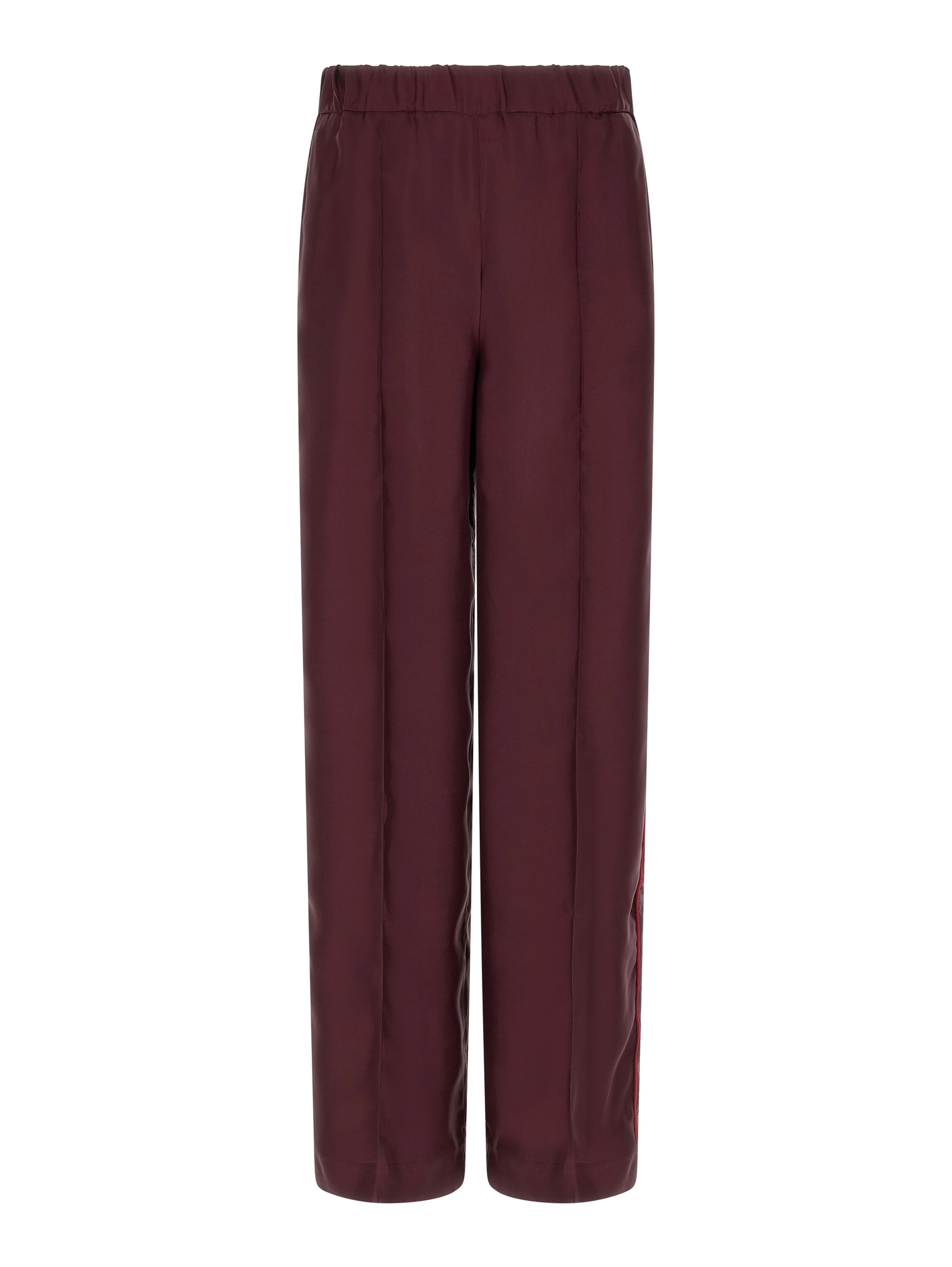 Bordeaux Silk Casual Pants