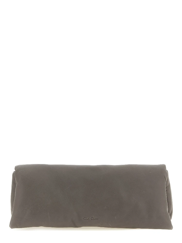 Gray Calfskin Clutch Bag