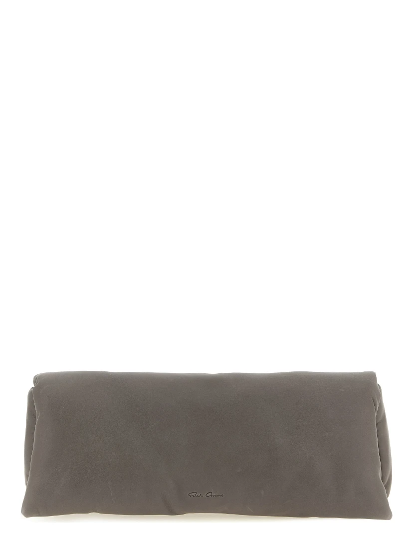 Gray Calfskin Clutch Bag