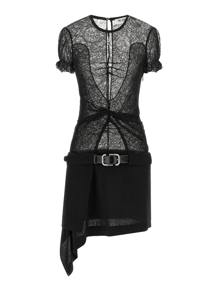 Black Polyamide Short Dress