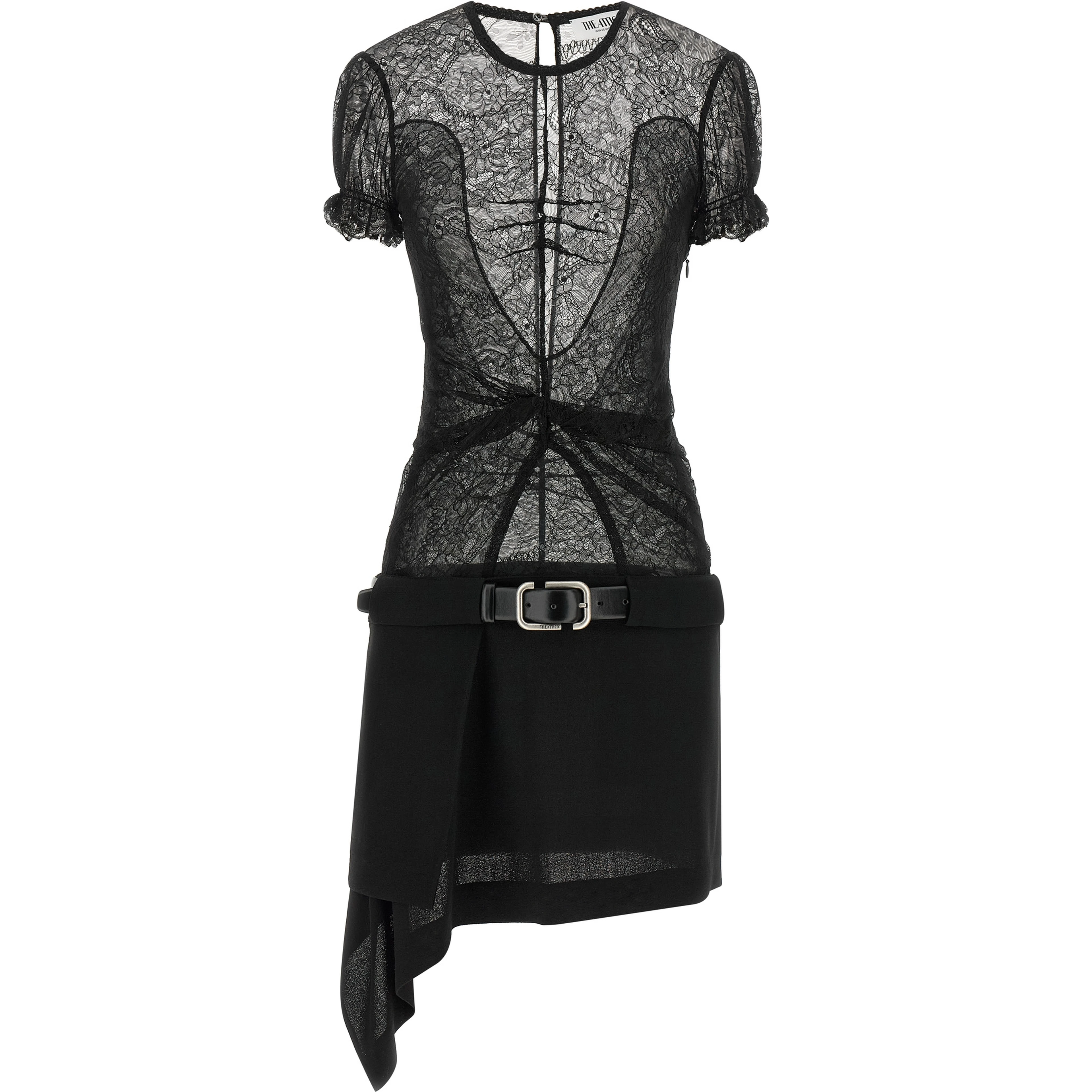 Black Polyamide Short Dress