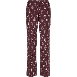 Multicolor Silk Casual Pants