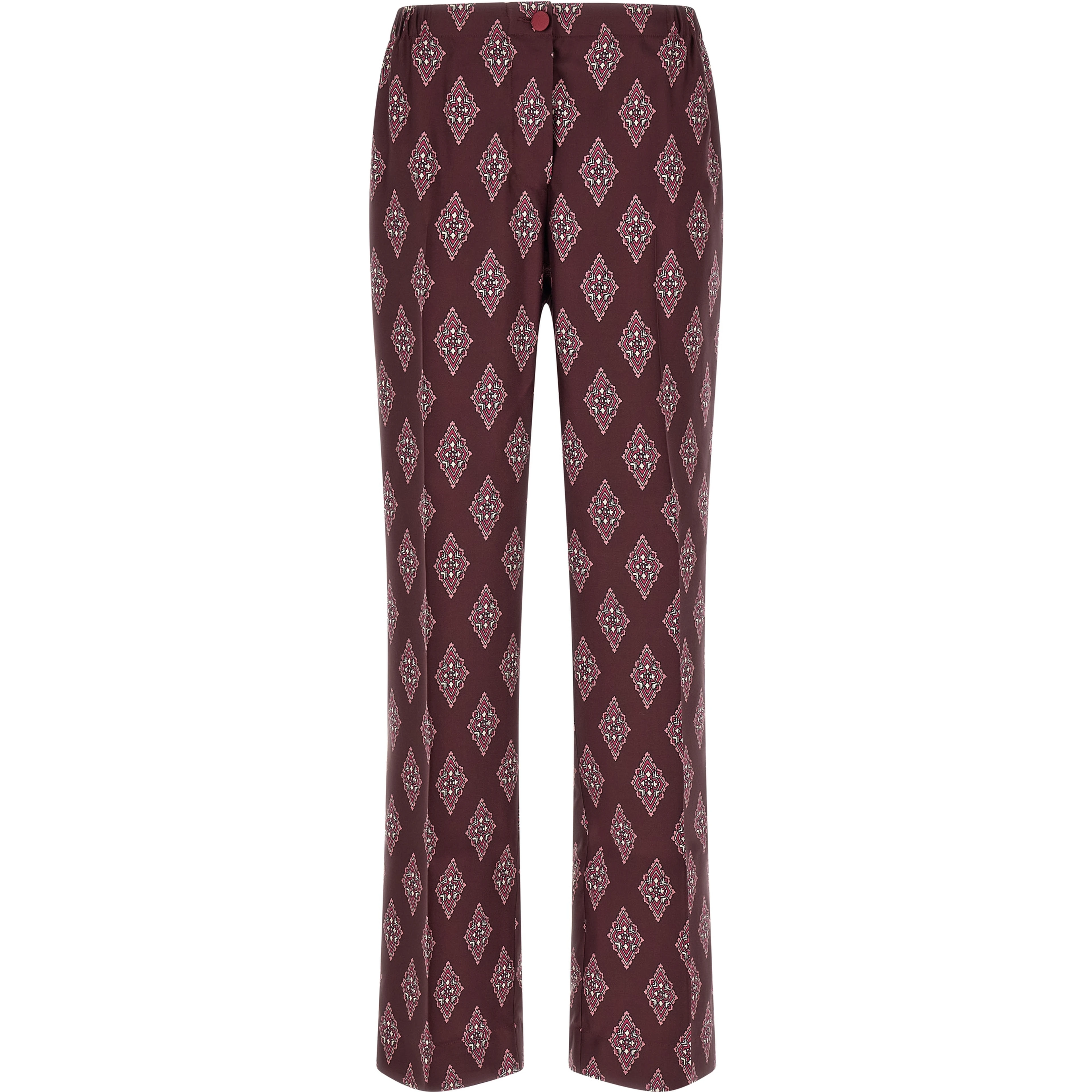 Multicolor Silk Casual Pants