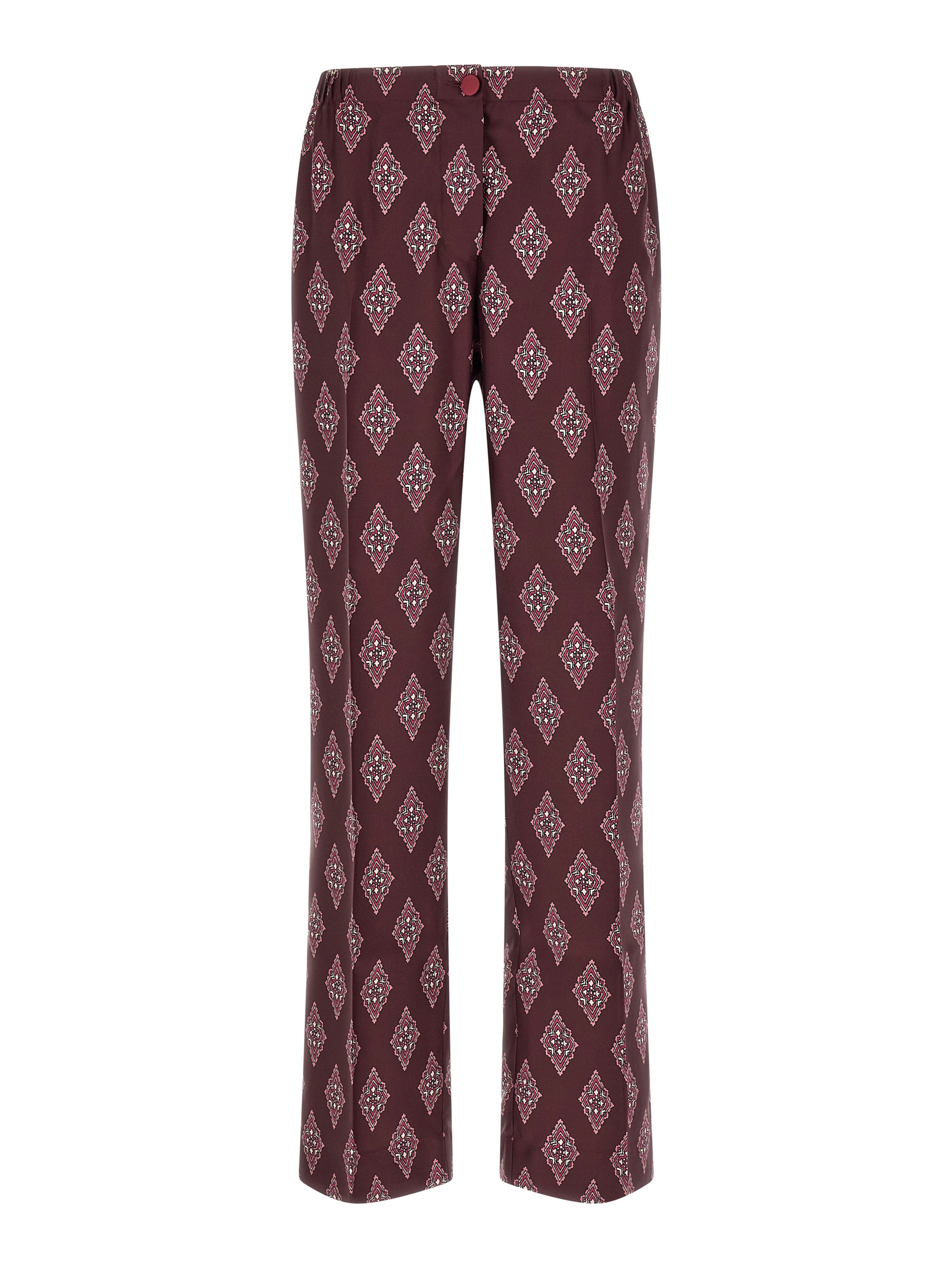 Multicolor Silk Casual Pants