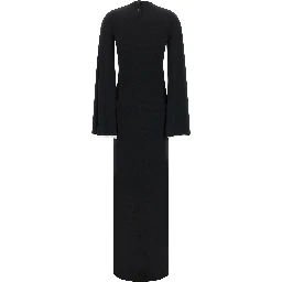 Black Polyester Long Dress