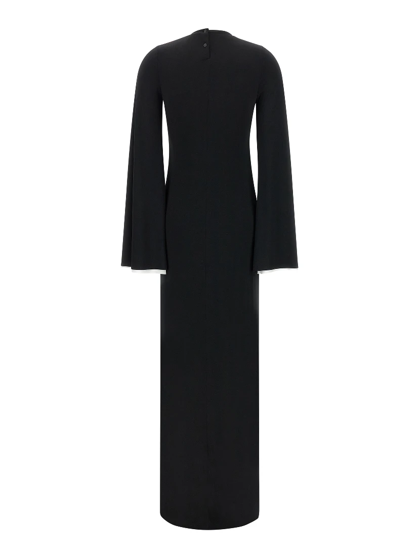 Black Polyester Long Dress