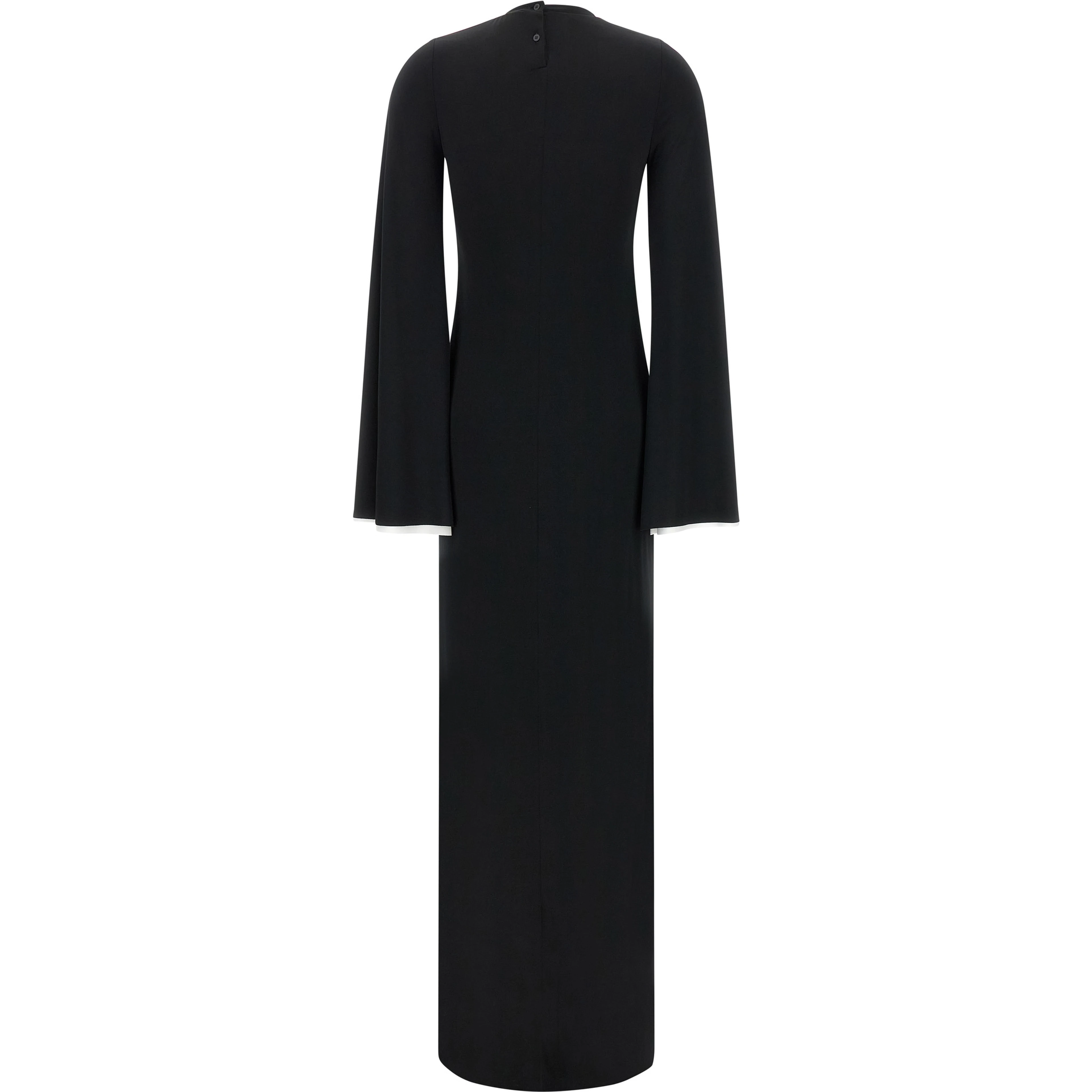 Black Polyester Long Dress