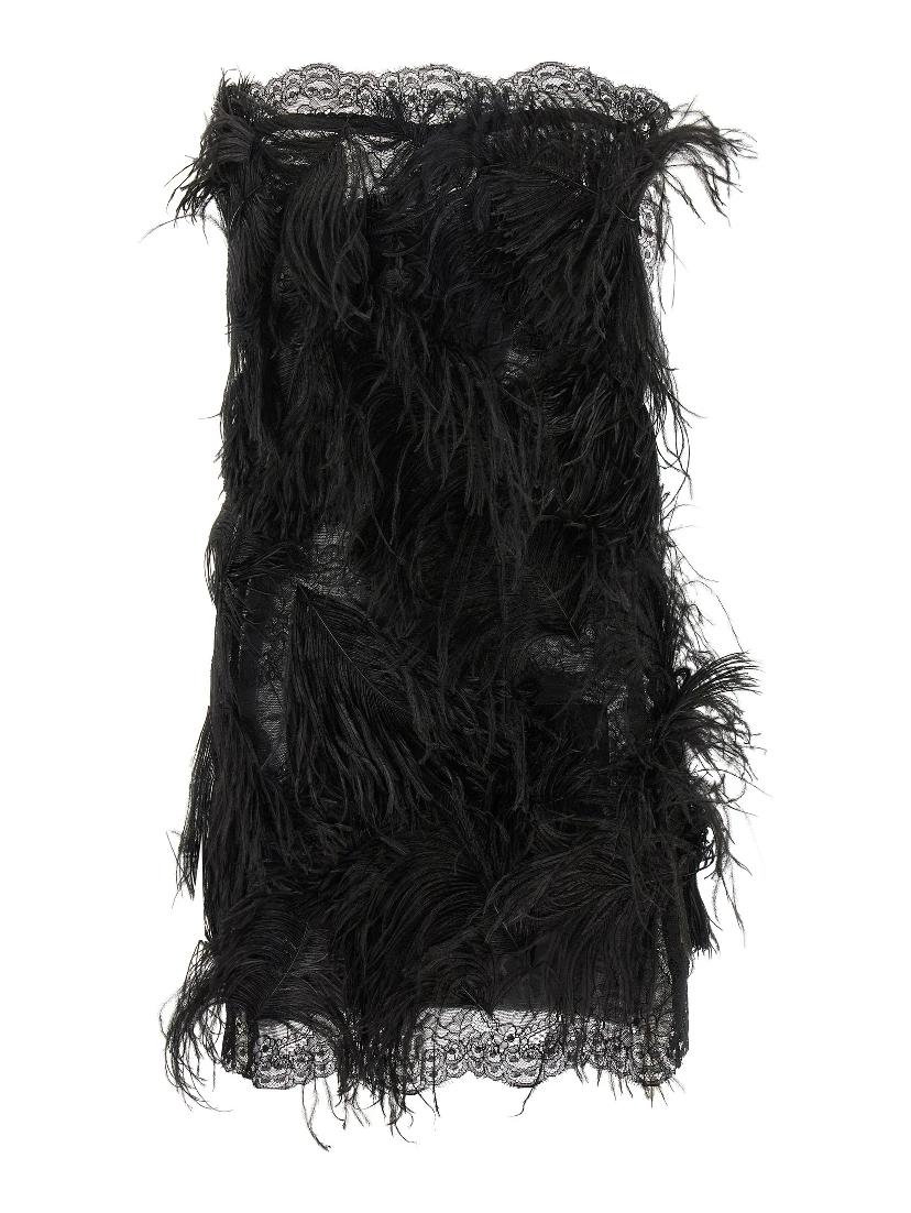 Black Polyamide Short Dress