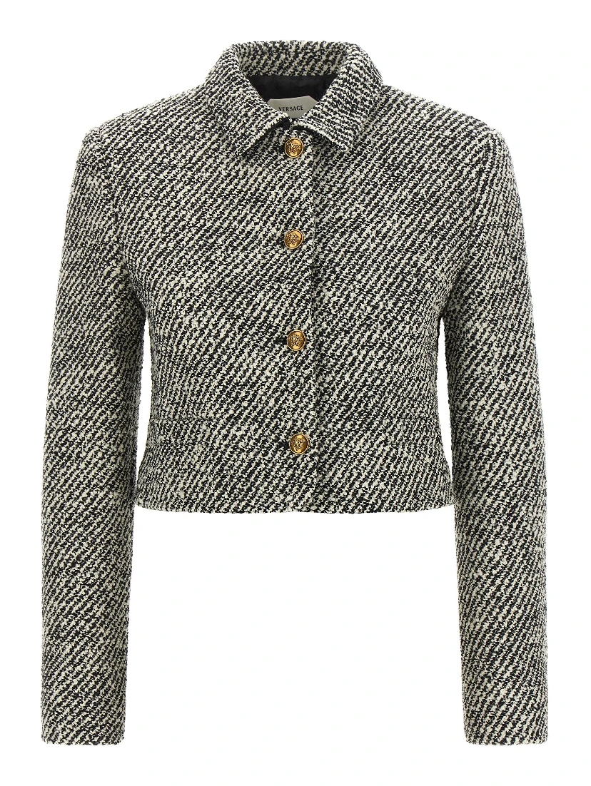 Bicolor Virgin Wool Full-Length Jacket