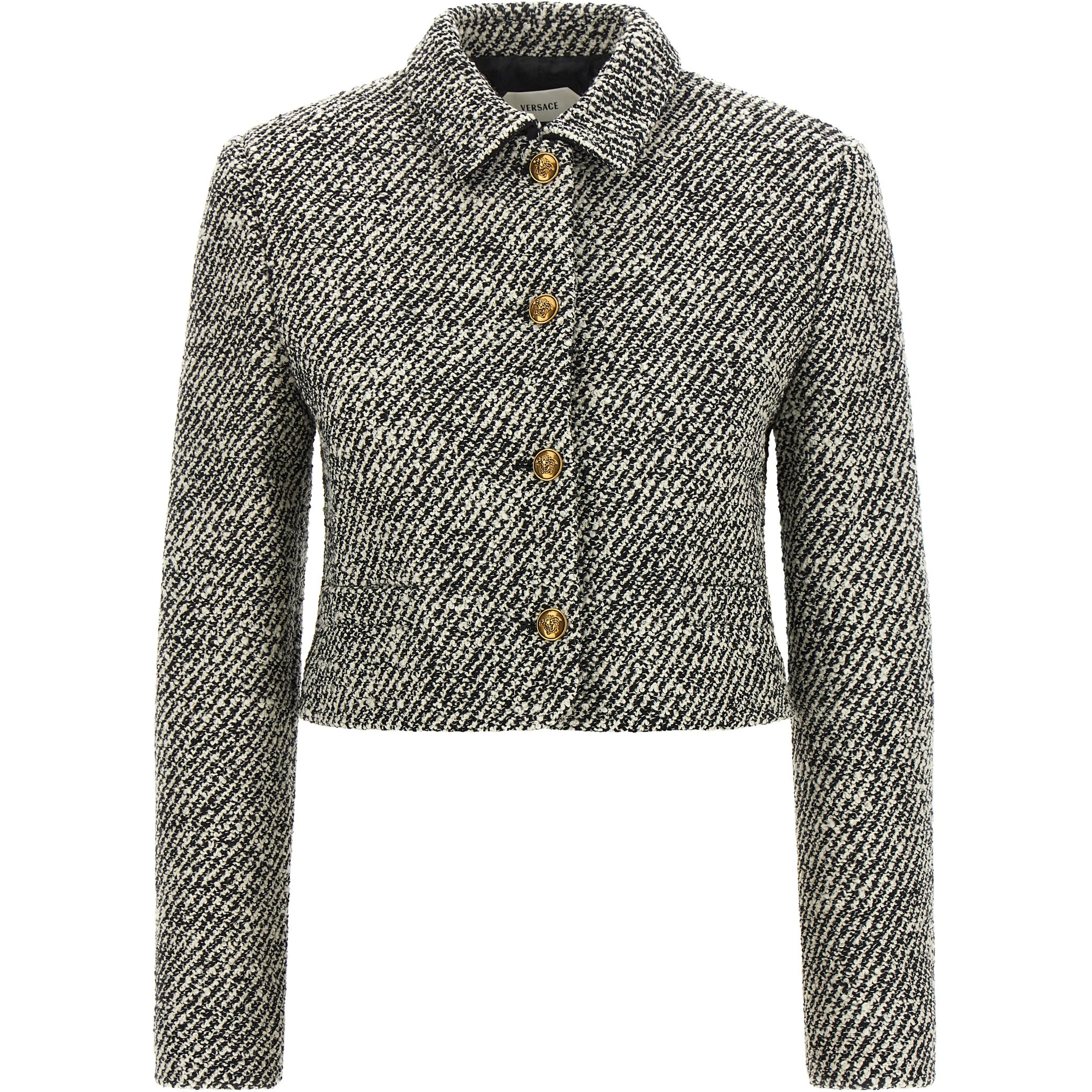 Bicolor Virgin Wool Full-Length Jacket