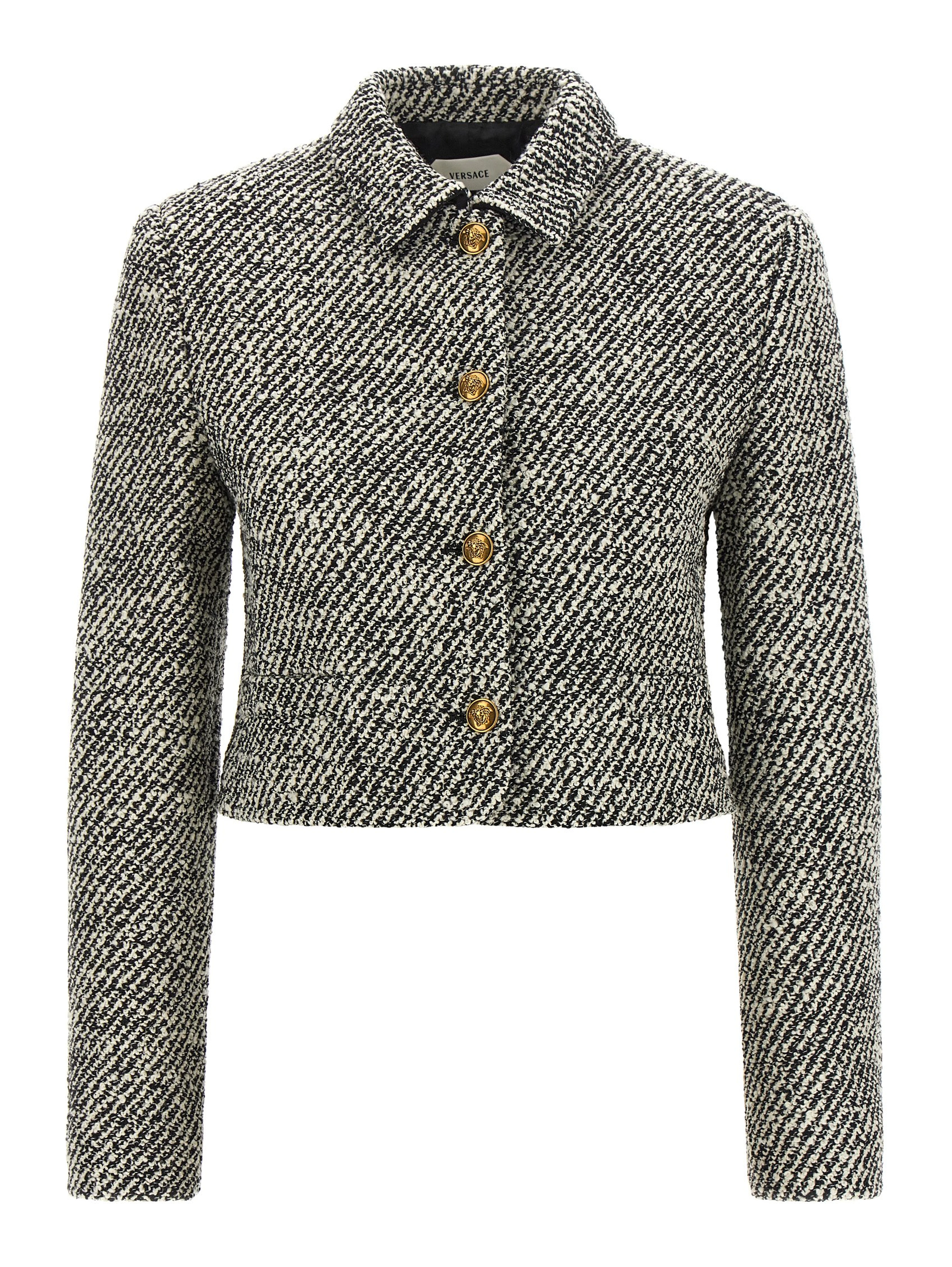 Bicolor Virgin Wool Full-Length Jacket
