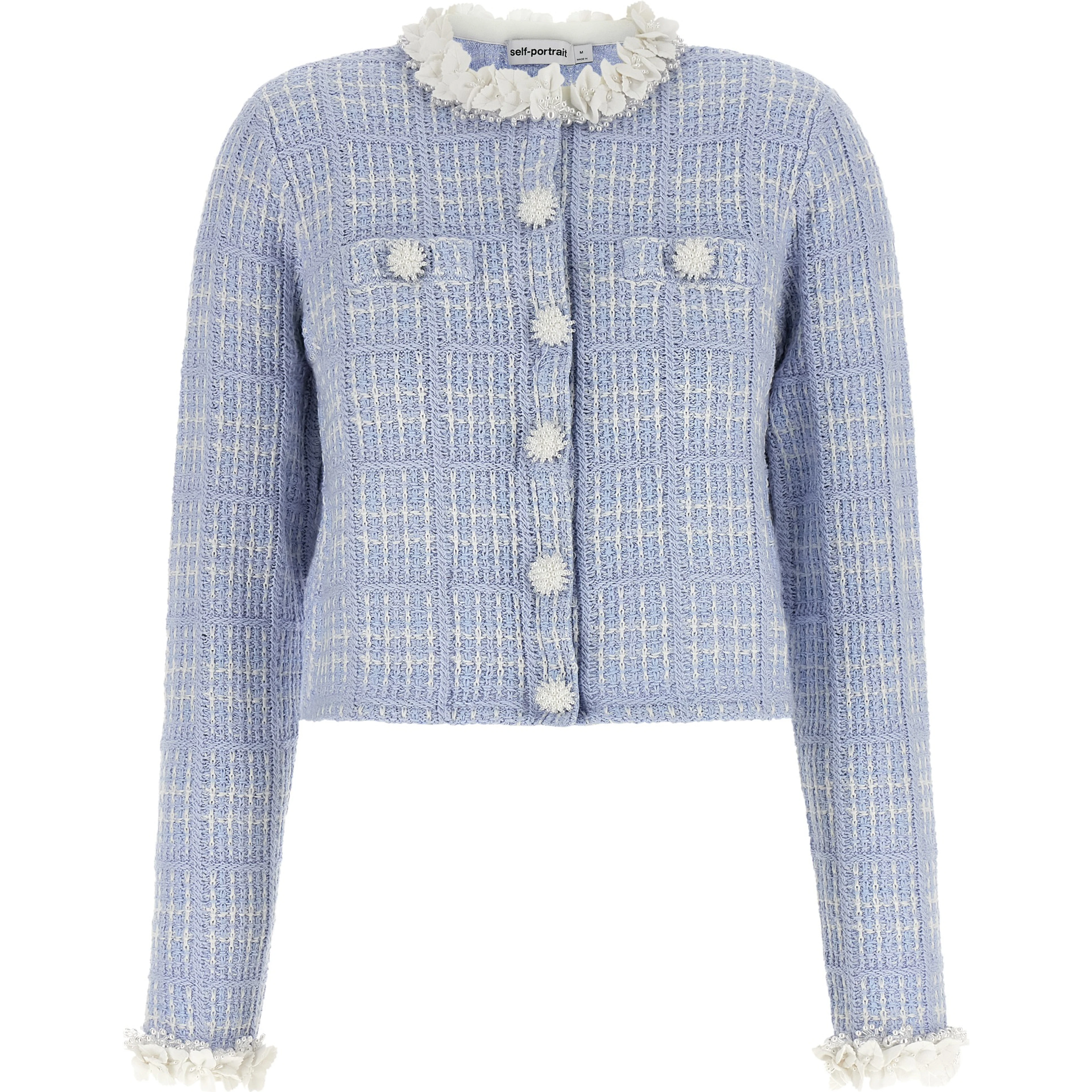 Blue Cotton Full-Length Jacket