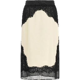 Bicolor Viscose Midi Skirt