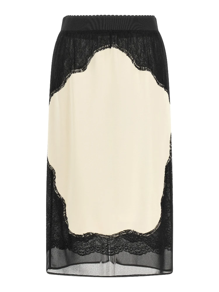 Bicolor Viscose Midi Skirt