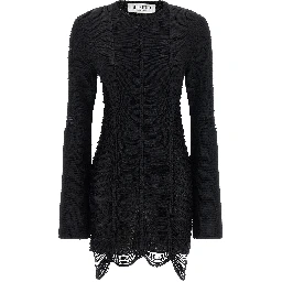 Black Viscose Short Dress