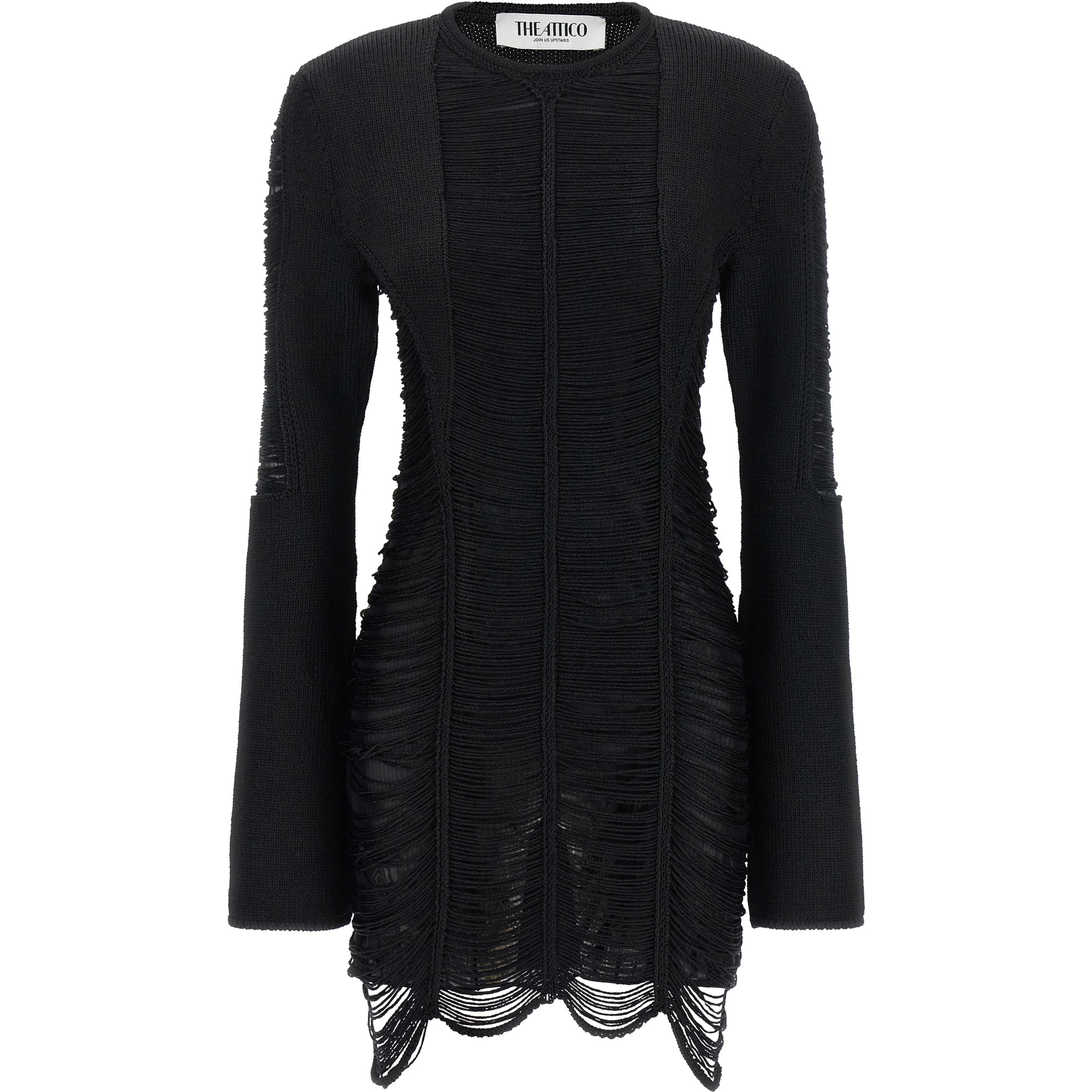 Black Viscose Short Dress