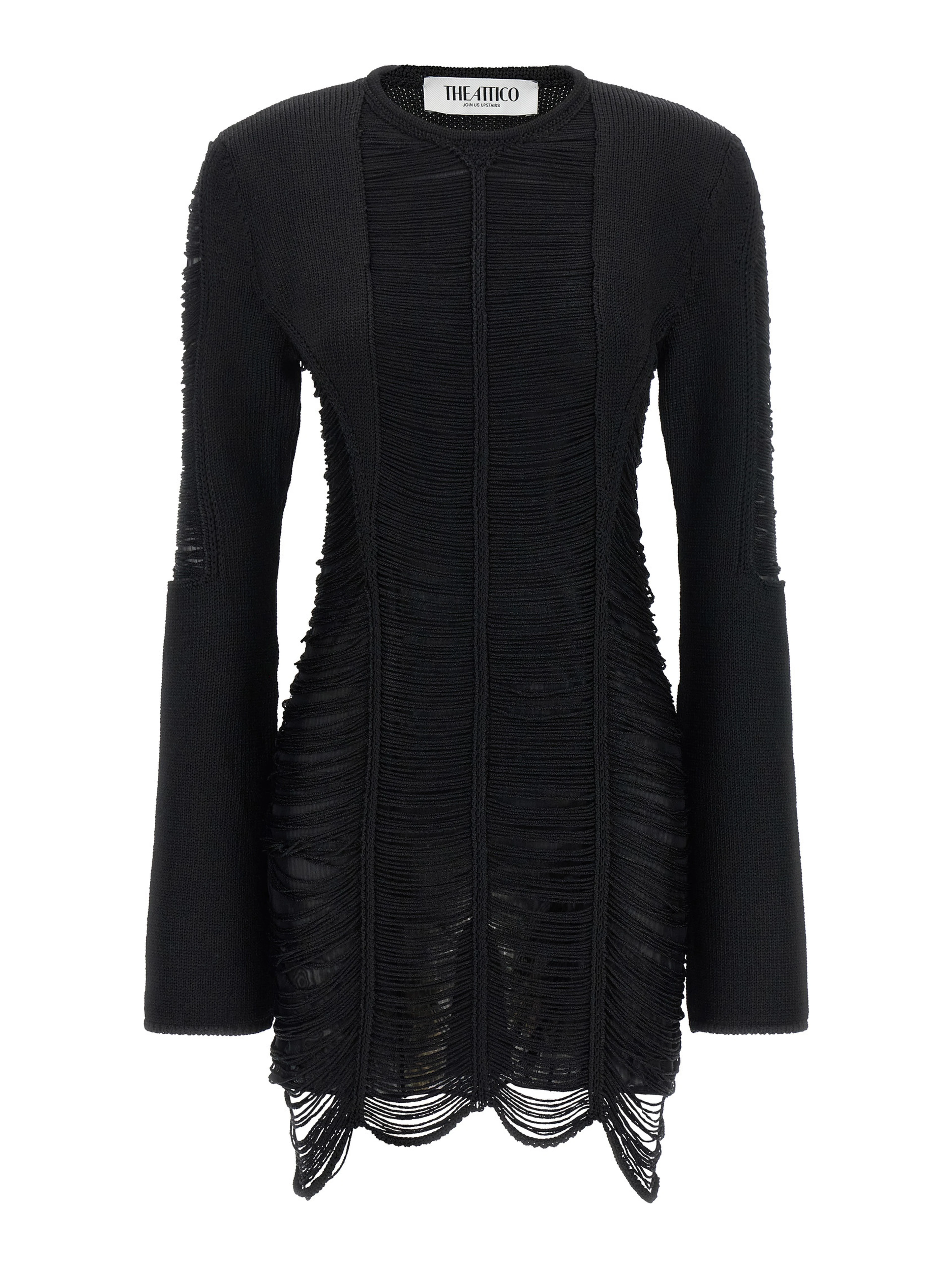 Black Viscose Short Dress