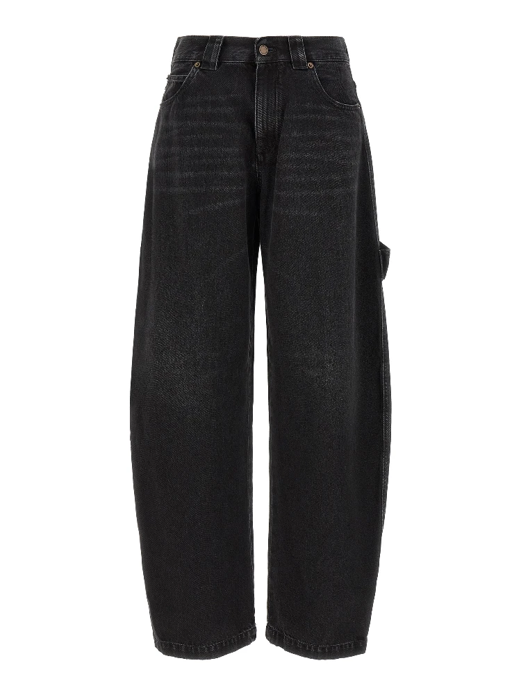 Black Cotton Relaxed Fit Jeans