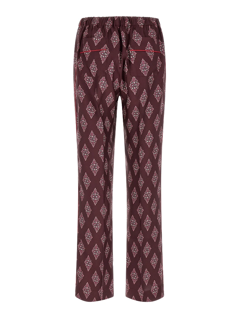 Multicolor Silk Casual Pants