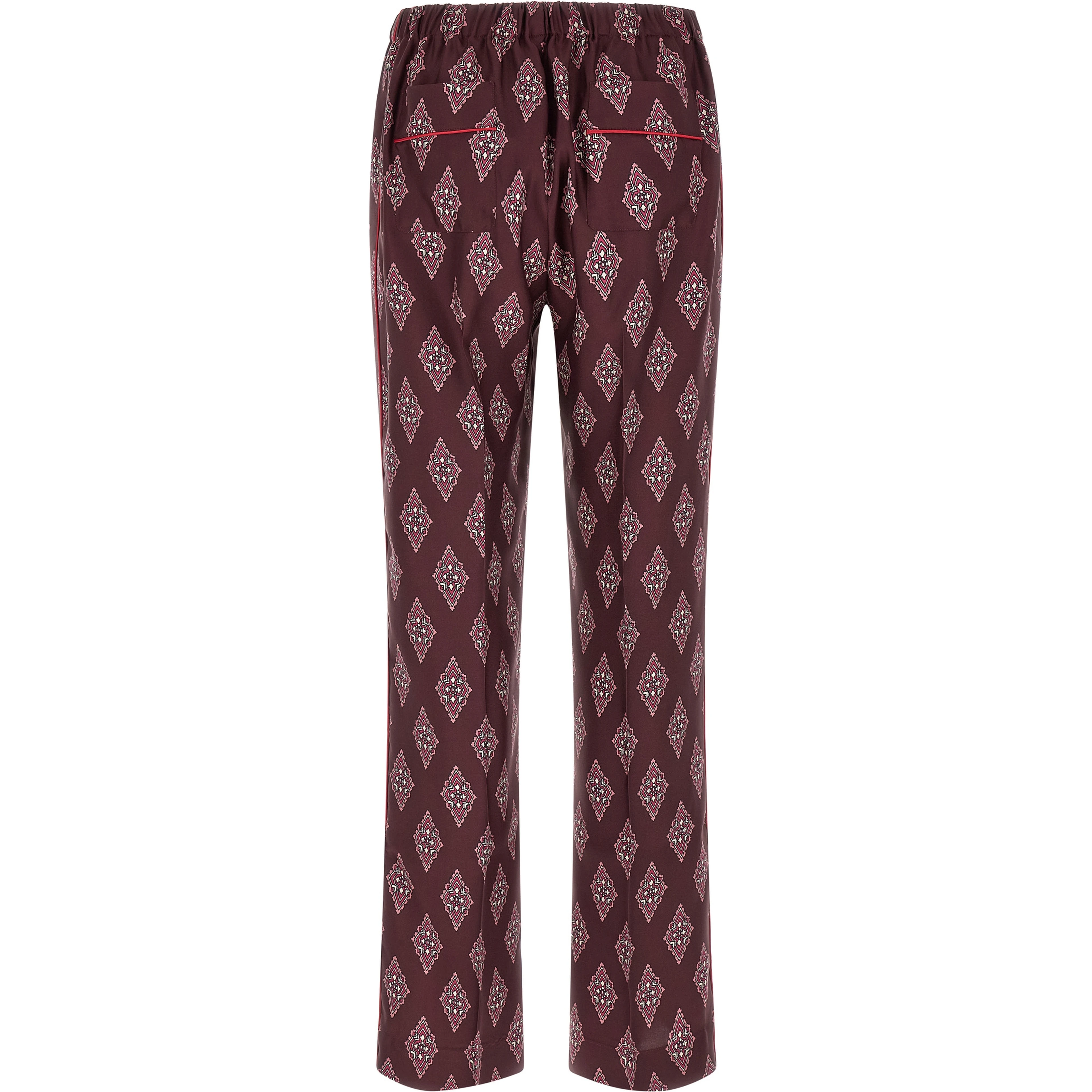 Multicolor Silk Casual Pants