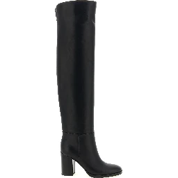 Black Calfskin Over The Knee