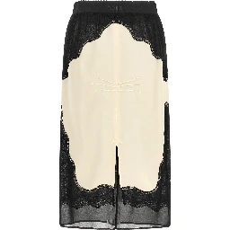 Bicolor Viscose Midi Skirt