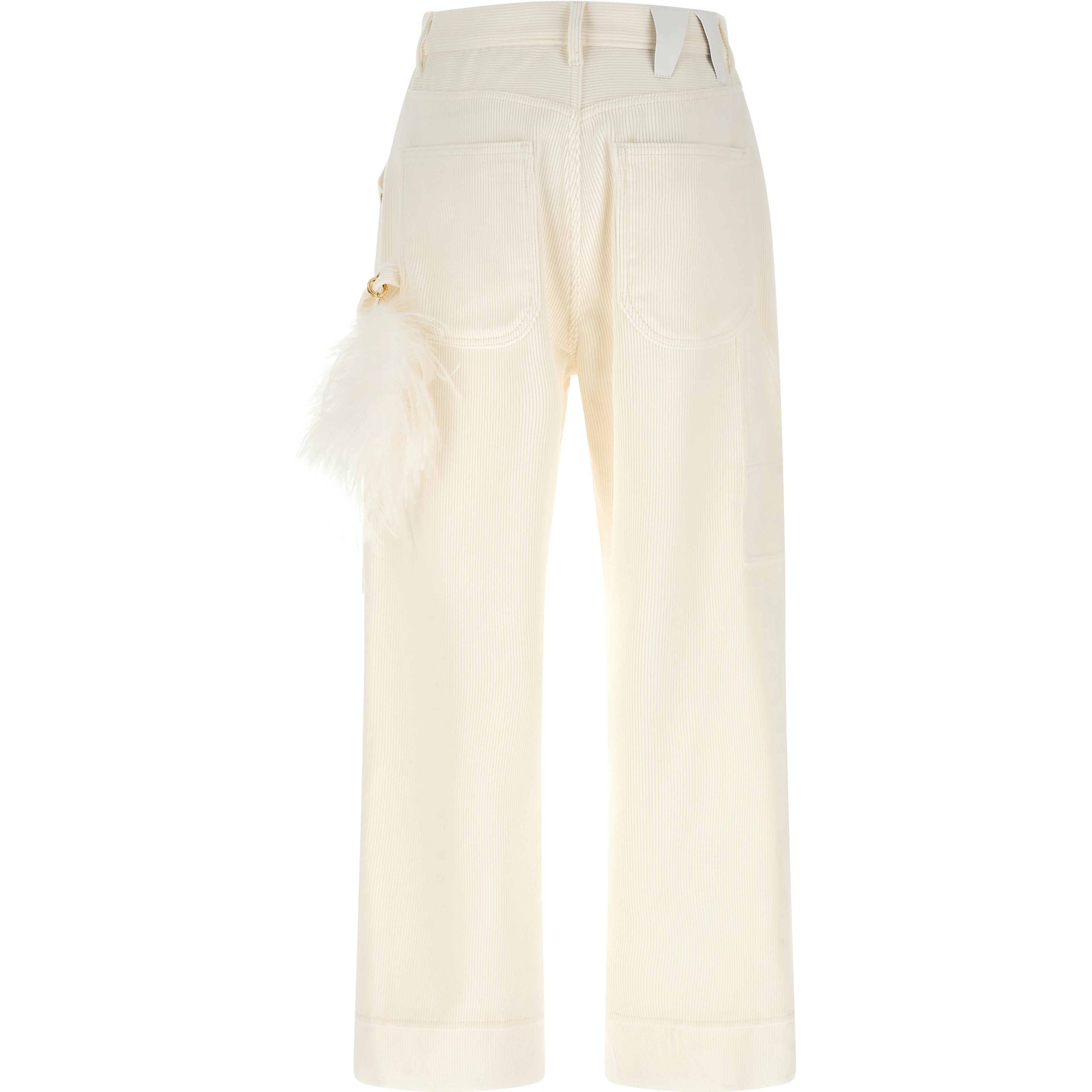 White Cotton Casual Pants