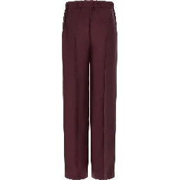 Bordeaux Silk Casual Pants