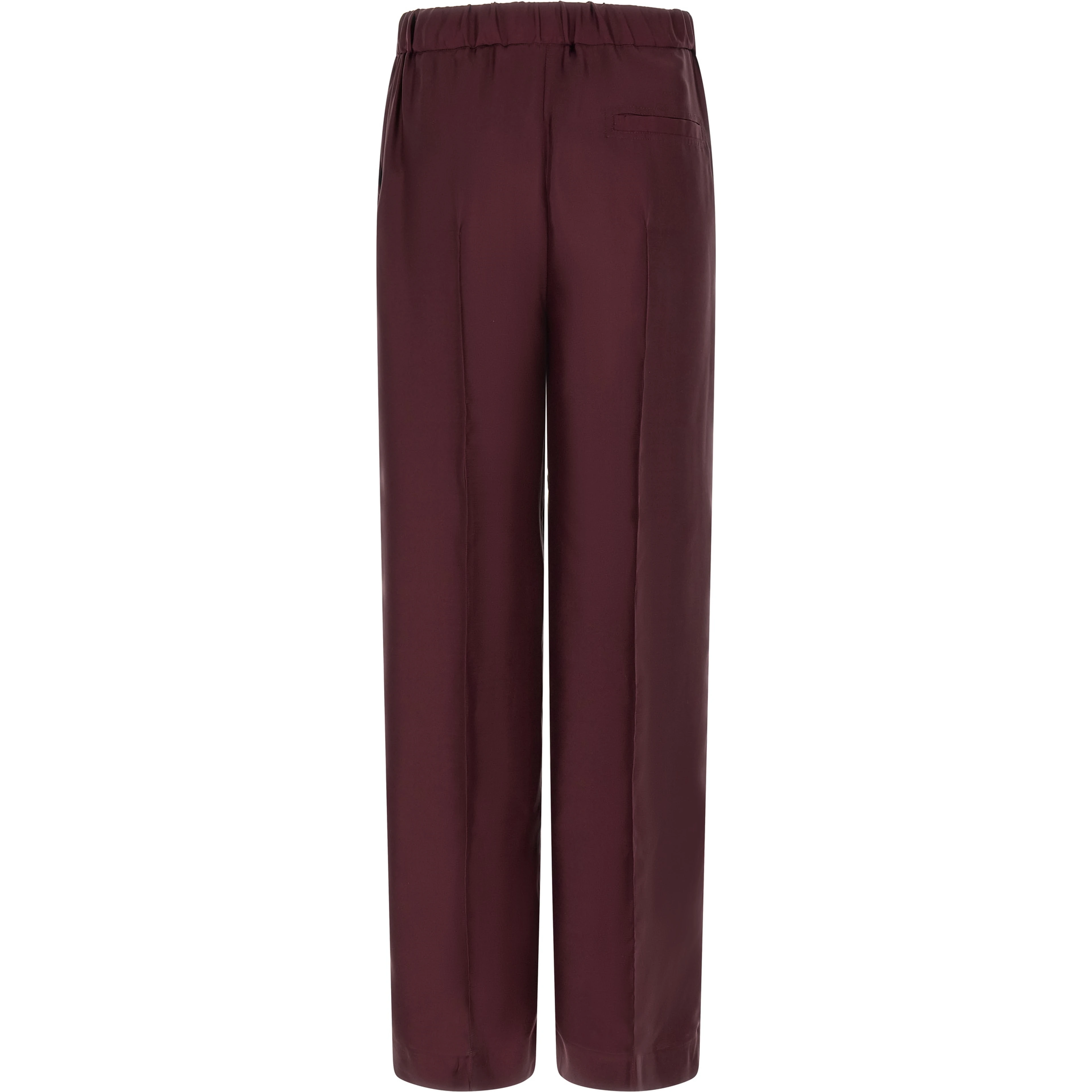 Bordeaux Silk Casual Pants