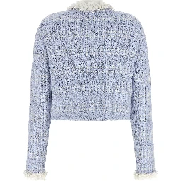 Blue Cotton Full-Length Jacket